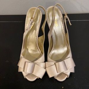 Cream Satin Heels